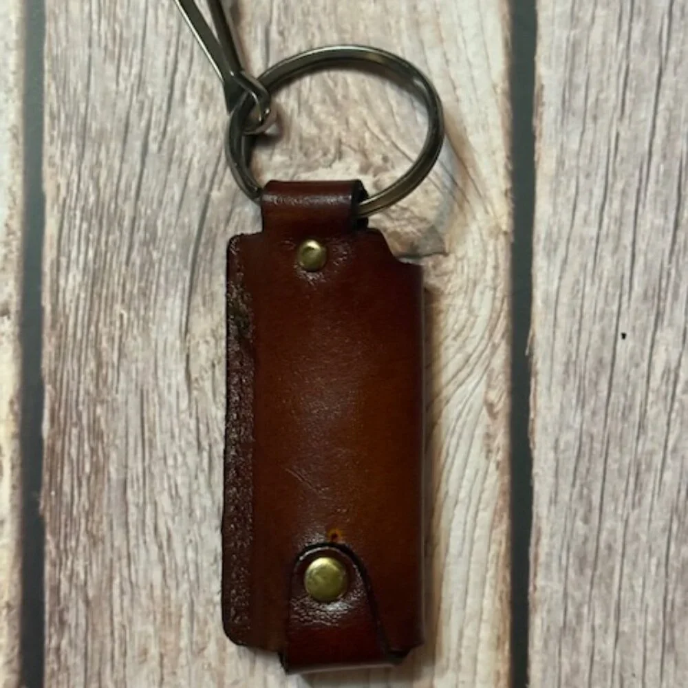 Vintage Tooled Leather Lighter Holder — Motocross Dirt Bike Rider (NOS)